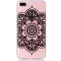 Doorzichtig Mandala Bloem iPhone 7 Plus 8 Plus TPU hoesje - Zwart