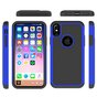 iPhone X XS nopjes tweedelig hybride Kunststof Siliconen hoesje - Blauw Zwart