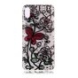 Transparant Kanten Bloemen Vlinder Hoesje TPU iPhone XR - Zwart Rood