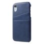 Duo Cardslot Wallet Pasjes Hoes Leer iPhone XR - Blauw