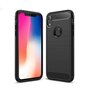 Brushed Carbon Armor TPU Case iPhone XR - Zwart