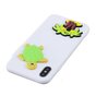 3D Cartoons Flexibel TPU Hoesje palmboom en schildpad iPhone XR - Wit