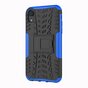 Shockproof Autoband hoesje TPU iPhone XR Case met Standaard - Blauw