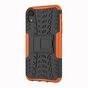 Shockproof Autoband hoesje TPU iPhone XR Case met Standaard - Oranje