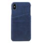 Duo Cardslot Wallet kunstleer kaarthouder hoesje iPhone XS Max case - Blauw