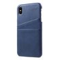 Duo Cardslot Wallet kunstleer kaarthouder hoesje iPhone XS Max case - Blauw