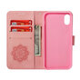 Dromenvanger Lederen iPhone XS Max wallet Bookcase hoesje - Roze