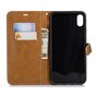 Fabric Lederen iPhone XS Max Bookcase wallet hoesje Standaard - Zwart Bruin