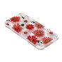 Glitter Bloemen TPU iPhone XS Max hoesje - Rood Wit