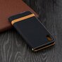 Fabric Lederen iPhone XS Max Bookcase wallet hoesje Standaard - Zwart Bruin