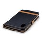 Fabric Lederen iPhone XS Max Bookcase wallet hoesje Standaard - Zwart Bruin