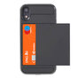 Secret pasjeshouder hoesje geschikt voor iPhone XR hardcase portemonnee wallet - Zwart
