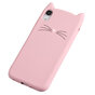 Schattige Kat Silicone iPhone XR hoesje - Roze Cat Case