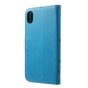 Vlinder Wallet Kunstleer TPU Case iPhone XR - Blauw hoesje
