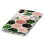 Zeshoeken Print zacht TPU hoesje iPhone XS Max cover - Bladeren en Marmer