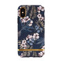 Richmond &amp; Finch Floral Jungle Gold details case iPhone X hoesje - Blauw