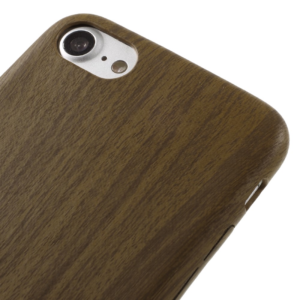 houten iPhone 7 8 SE 2020 Wooden TPU cover Donker imitatie hout