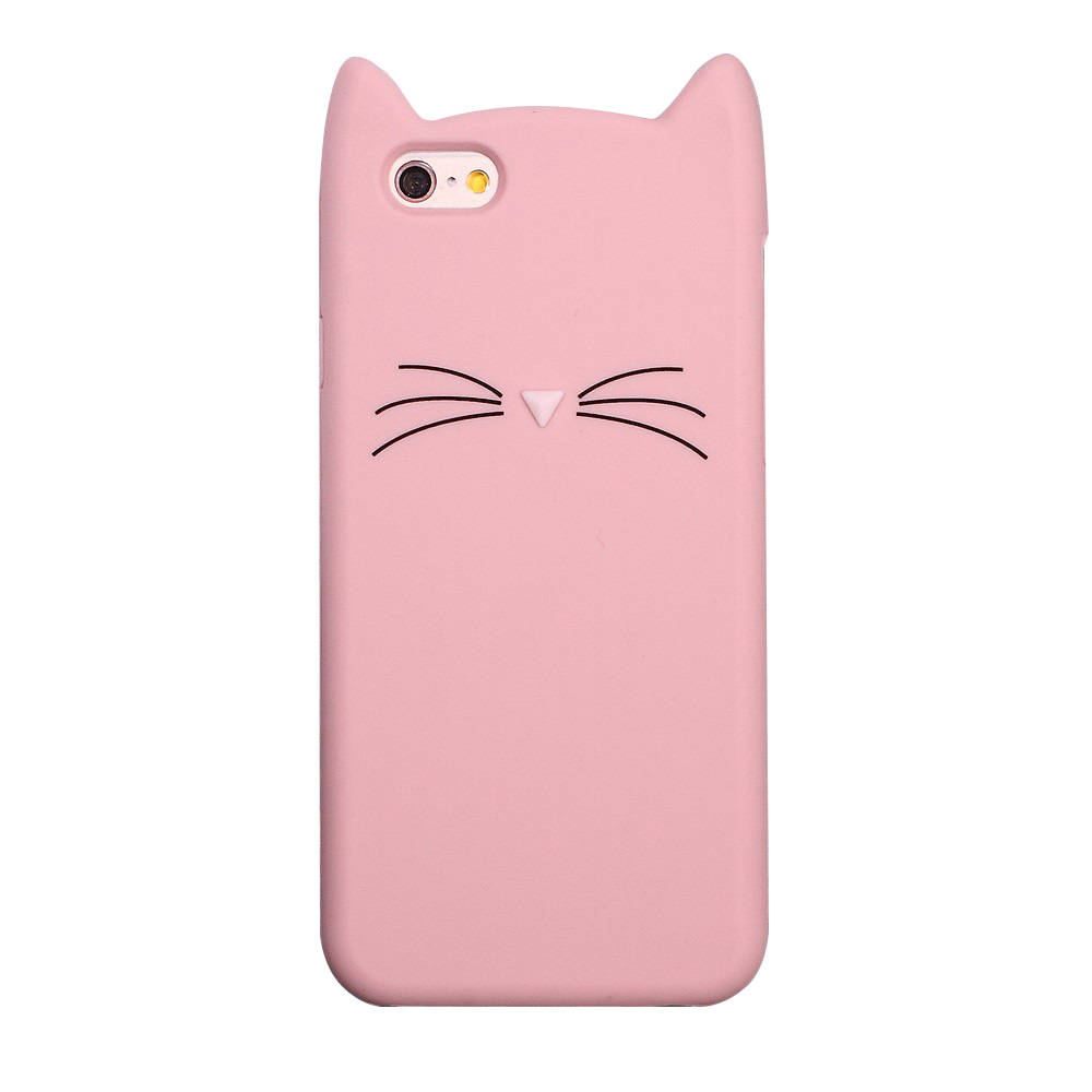 boekje eten Samenstelling Roze kat snorharen iPhone 6 6s hoesje cover case kitten oortjes