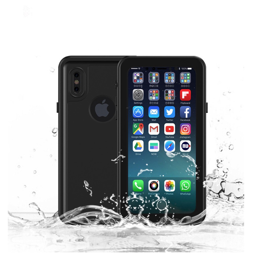 Gezond eten Tegenslag vee Waterproof iPhone X / iPhone XS case IP68 waterdicht hoesje - Zwart