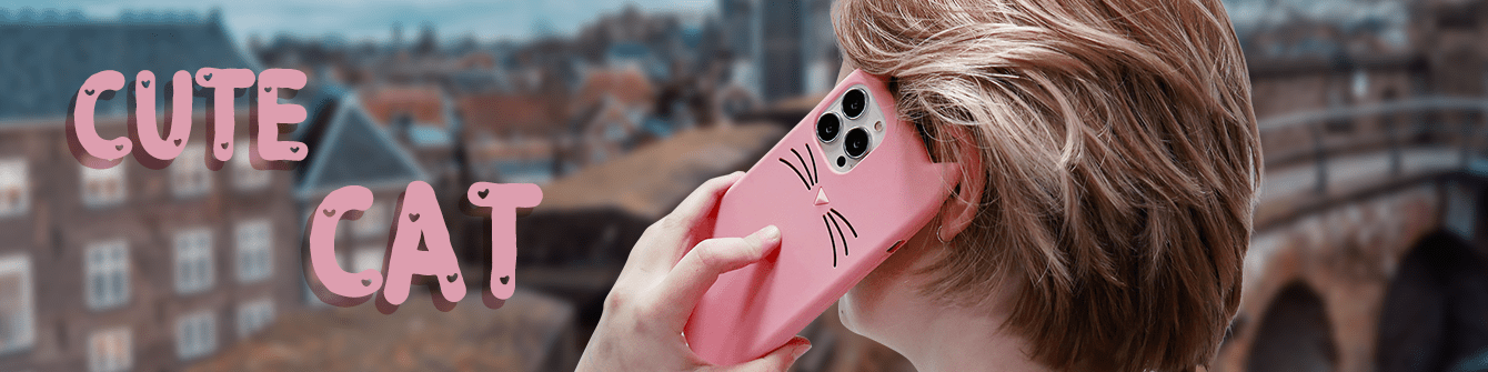 Roze kat iPhone hoesje