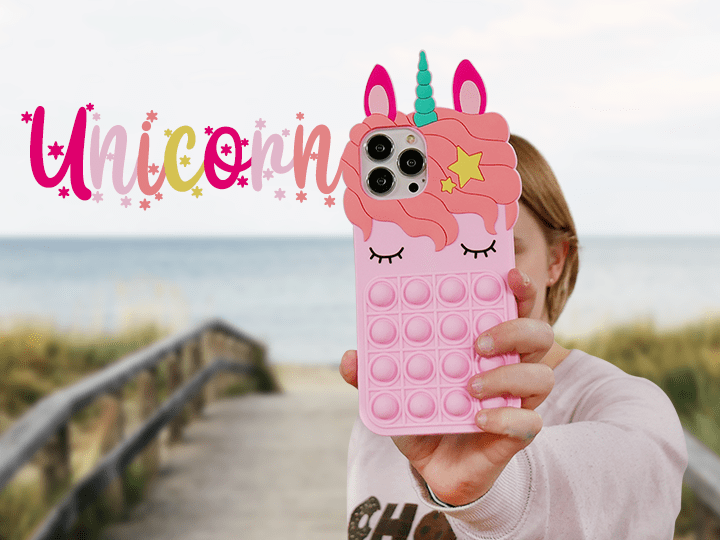 BES Vormen helling Pop It Unicorn iPhone hoesjes kopen