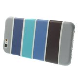 Glow in the Dark hoesje iPhone 6 / 6s - Blauw Grijs gestreepte cover_