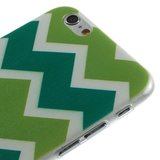 Groen TPU hoesje iPhone 6 6s Zigzag strepen Wit Groen_