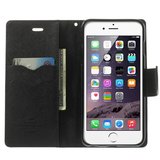 Mercury Goospery Bookcase hoesje iPhone 6 Plus 6s Plus Wallet case Bruin zwart portemonnee_