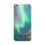 Poollicht TPU hoesje iPhone 6 Plus 6s Plus Noorderlicht case cover Groen Wit_