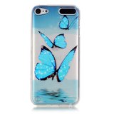 Doorzichtig beschermhoesje iPod Touch 5 6 7 Blauwe vlinders TPU case_