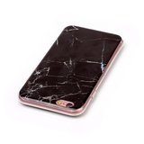 Zwart silicone TPU marmer hoesje iPhone 6 en 6s_