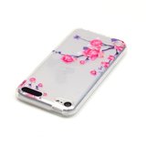 Doorzichtig bloemen hoesje iPod Touch 5 6 7 case takken paars roze_