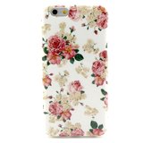 Wit roze rozen bloemen klassiek geschikt voor iPhone 6 6s hoesje case cover_