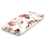 Wit roze rozen bloemen klassiek iPhone 6 6s hoesje case cover_