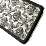 Zwart Barok hoesje iPhone 6 6s hardcase case henna damask flower_