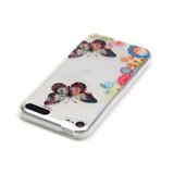 Kleurrijk hoesje vlinders bloemen iPod Touch 5 6 7 doorzichtig case_