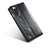 Caseme Oil Wallet lederen case iPhone 6 Plus 6s Plus - Bookcase Zwart_