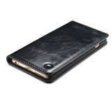 Caseme Oil Wallet lederen case iPhone 6 Plus 6s Plus - Bookcase Zwart_