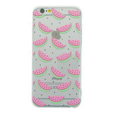 Watermeloen hoesje iPhone 6 6s TPU Transparante cover Meloen Fruit - Doorzichtig_