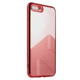 Sulada Doorzichtig iPhone 7 Plus 8 Plus TPU hoesje - Rood Metallic_