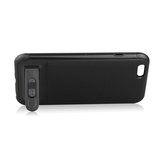 Brushed iPhone 6 Plus 6s Plus TPU kunststof hybride case pasjes slider - Zwart Standaard_