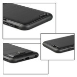 Brushed iPhone 6 Plus 6s Plus TPU kunststof hybride case pasjes slider - Zwart Standaard_
