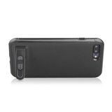 Brushed iPhone 7 Plus 8 Plus TPU kunststof hybride case pasjes slider - Zwart Standaard_