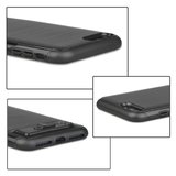 Brushed iPhone 7 Plus 8 Plus TPU kunststof hybride case pasjes slider - Zwart Standaard_