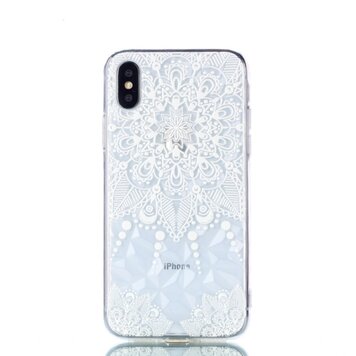 Doorzichtig Bloemen patroon 3D Diamond TPU geschikt voor iPhone X XS hoesje - Mandala Doorzichtig Bloemen patroon 3D Diamond TPU geschikt voor iPhone X XS hoesje - Mandala