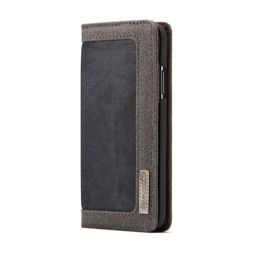 Caseme Canvas Wallet Bookcase geschikt voor iPhone XS Max - Bruin Zwart Caseme Canvas Wallet Bookcase geschikt voor iPhone XS Max - Bruin Zwart