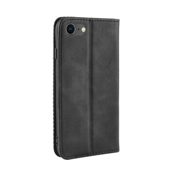 Vintage Zwart Leren Hoesje geschikt voor iPhone 7 8 SE 2020 SE 2022 - Zwart Vintage Zwart Leren Hoesje geschikt voor iPhone 7 8 SE 2020 SE 2022 - Zwart