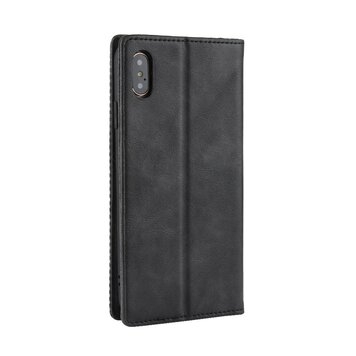 Vintage kunstleer Wallet Case geschikt voor iPhone X XS - Zwart hoesje Vintage kunstleer Wallet Case geschikt voor iPhone X XS - Zwart hoesje