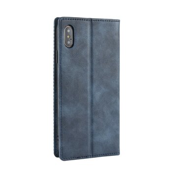 Vintage kunstleer Wallet Case geschikt voor iPhone X XS - Blauw hoesje Vintage kunstleer Wallet Case geschikt voor iPhone X XS - Blauw hoesje