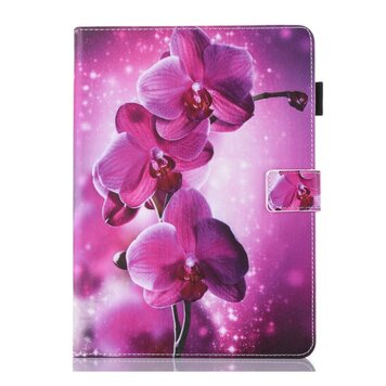 Orchidee bloem flipcase leder hoes geschikt voor iPad mini 1 2 3 4 5 - Paars Roze Orchidee bloem flipcase leder hoes geschikt voor iPad mini 1 2 3 4 5 - Paars Roze